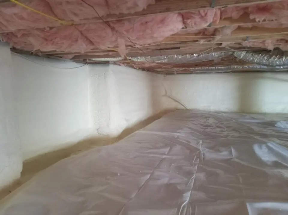 Crawl space encapsulation with closed-cell spray foam for Roof Maintenance in Alton